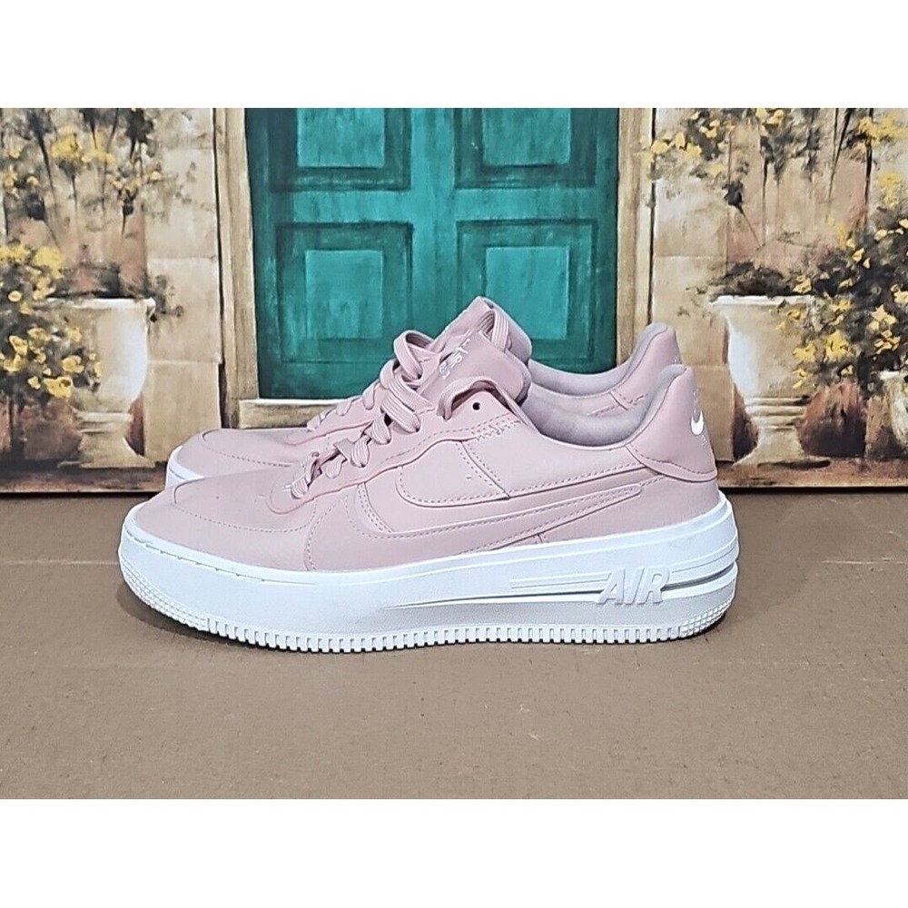 Nike Women's Air Force 1 Platform Pink White Leather Shoes Sneakers Trainers